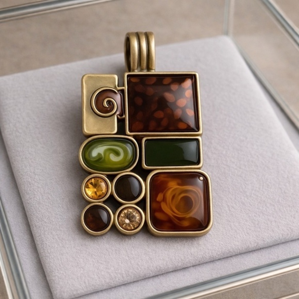 Gallery Magnetic Necklace Enhancer Multi color Stones Premier Designs EUC #032